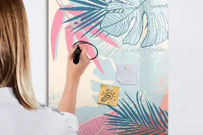 Magnetisk whiteboard i pastelblade-design
