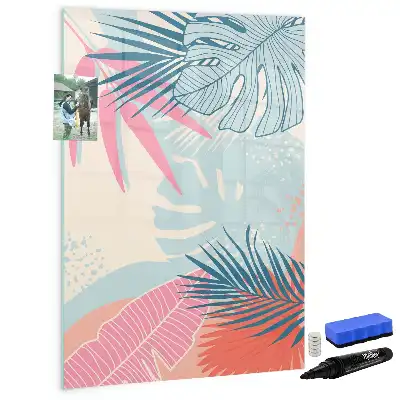 Magnetisk whiteboard i pastelblade-design