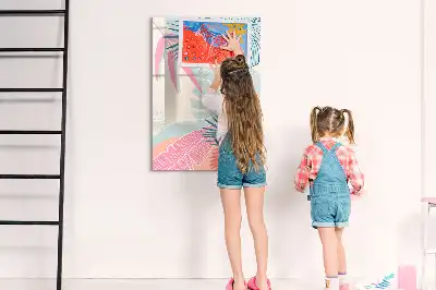 Magnetisk whiteboard i pastelblade-design