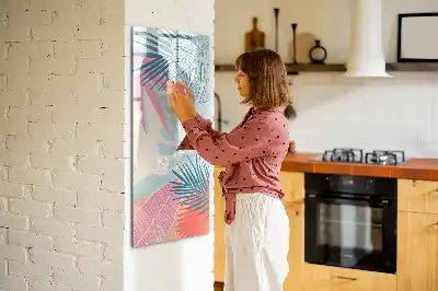 Magnetisk whiteboard i pastelblade-design