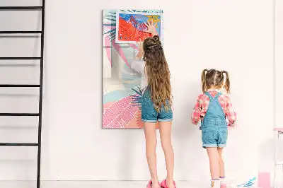 Magnetisk whiteboard i pastelblade-design