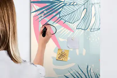 Magnetisk whiteboard i pastelblade-design