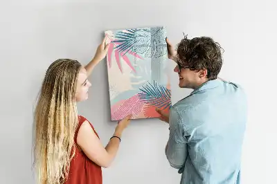 Magnetisk whiteboard i pastelblade-design