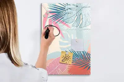 Magnetisk whiteboard i pastelblade-design