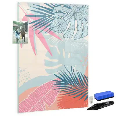 Magnetisk whiteboard i pastelblade-design