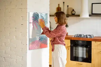 Magnetisk whiteboard i pastelblade-design