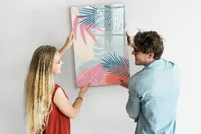Magnetisk whiteboard i pastelblade-design