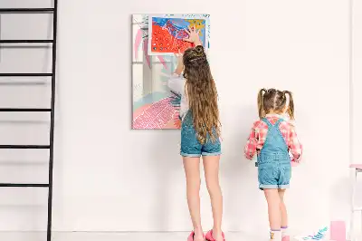Magnetisk whiteboard i pastelblade-design