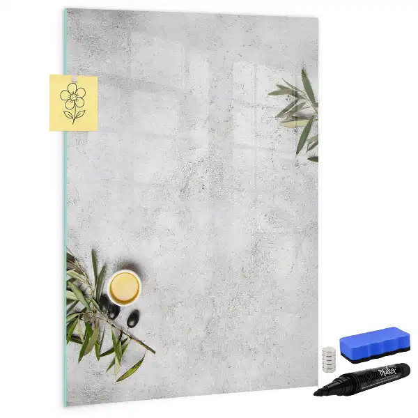 Magnetisk whiteboard i beton og oliven