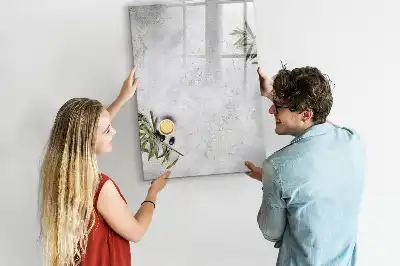 Magnetisk whiteboard i beton og oliven