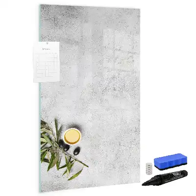 Magnetisk whiteboard i beton og oliven