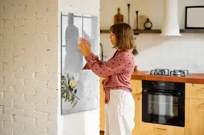 Magnetisk whiteboard i beton og oliven