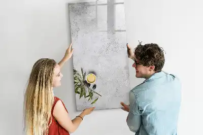 Magnetisk whiteboard i beton og oliven