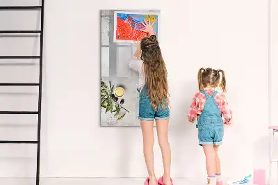 Magnetisk whiteboard i beton og oliven
