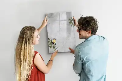 Magnetisk whiteboard i beton og oliven