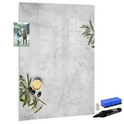 Magnetisk whiteboard i beton og oliven