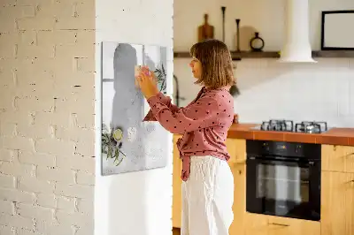 Magnetisk whiteboard i beton og oliven
