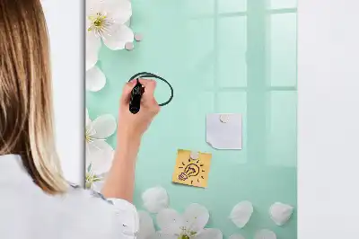 Magnetisk tørreslette-tavle med blomstrende blomstermotiv