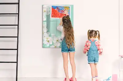 Magnetisk tørreslette-tavle med blomstrende blomstermotiv