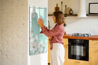 Magnetisk tørreslette-tavle med blomstrende blomstermotiv
