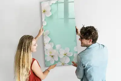 Magnetisk tørreslette-tavle med blomstrende blomstermotiv