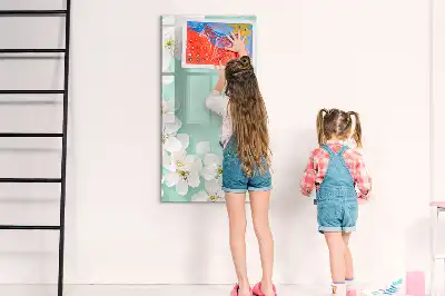 Magnetisk tørreslette-tavle med blomstrende blomstermotiv