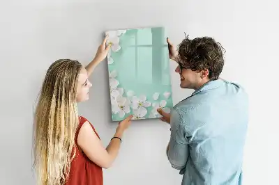 Magnetisk tørreslette-tavle med blomstrende blomstermotiv