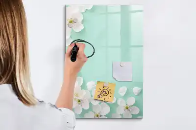Magnetisk tørreslette-tavle med blomstrende blomstermotiv