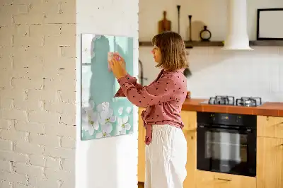 Magnetisk tørreslette-tavle med blomstrende blomstermotiv