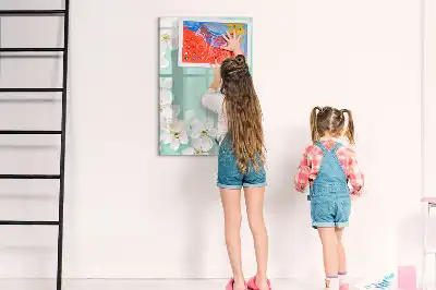 Magnetisk tørreslette-tavle med blomstrende blomstermotiv