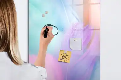 Magnetisk whiteboard i pastelfjer-design