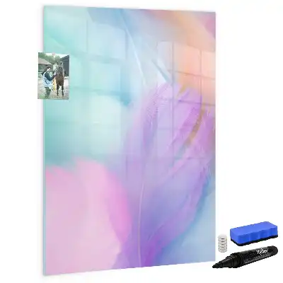 Magnetisk whiteboard i pastelfjer-design
