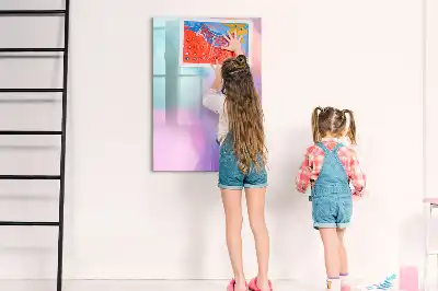 Magnetisk whiteboard i pastelfjer-design