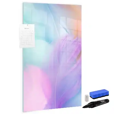 Magnetisk whiteboard i pastelfjer-design