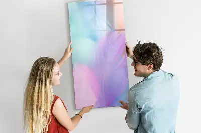 Magnetisk whiteboard i pastelfjer-design