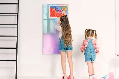 Magnetisk whiteboard i pastelfjer-design