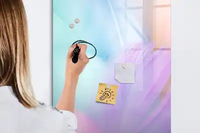Magnetisk whiteboard i pastelfjer-design