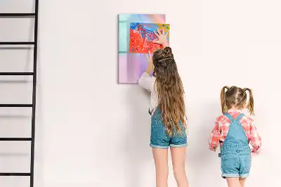 Magnetisk whiteboard i pastelfjer-design