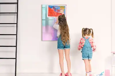 Magnetisk whiteboard i pastelfjer-design