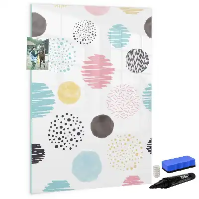 Magnetisk whiteboard med farverige cirkler