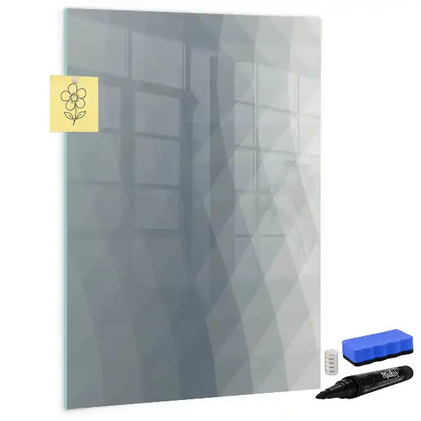 Magnetisk whiteboard med gråt bølget abstrakt motiv