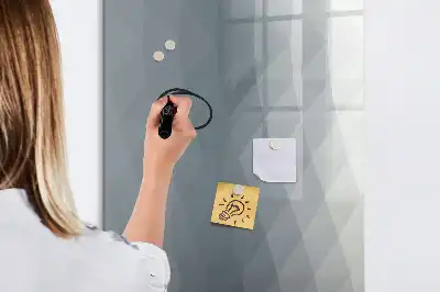 Magnetisk whiteboard med gråt bølget abstrakt motiv