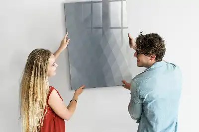 Magnetisk whiteboard med gråt bølget abstrakt motiv