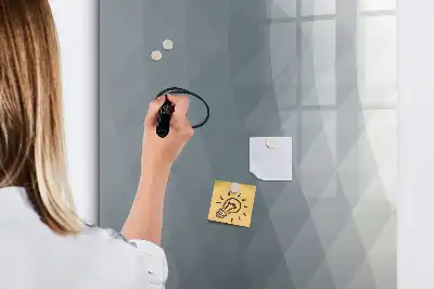 Magnetisk whiteboard med gråt bølget abstrakt motiv