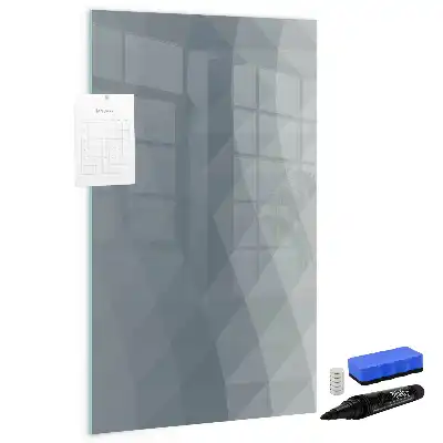 Magnetisk whiteboard med gråt bølget abstrakt motiv