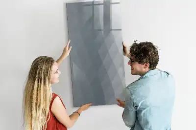 Magnetisk whiteboard med gråt bølget abstrakt motiv