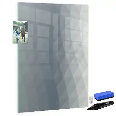 Magnetisk whiteboard med gråt bølget abstrakt motiv