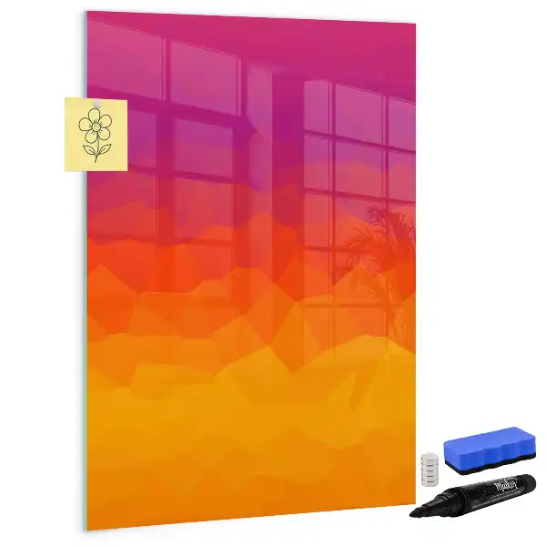Magnetisk whiteboard i designet gradient solopgang