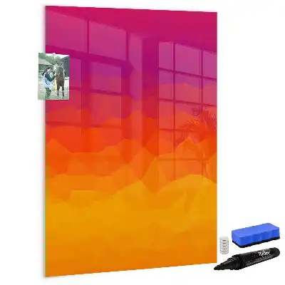 Magnetisk whiteboard i designet gradient solopgang