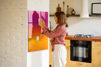 Magnetisk whiteboard i designet gradient solopgang